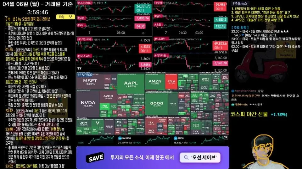 [생방송]  미국·이란 45일 휴전 논의 중?!?｜ 트럼프 대통령 '기자 회견' 예정｜ 이란, "휴전 아닌 종전" 요구 ｜ - 오선의 미국 증시 라이브

