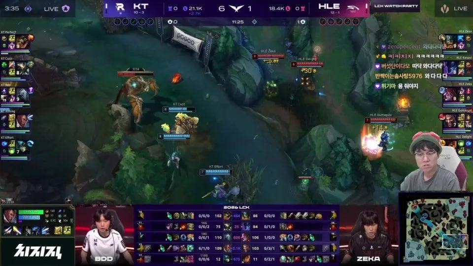 운챔스 / HLE vs KT - KRX vs BRO #LCKWatchParty