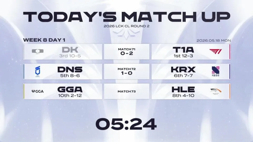 DK vs T1A - DNS vs KRX - GGA vs HLE | 2026 LCK CL 라운드 2