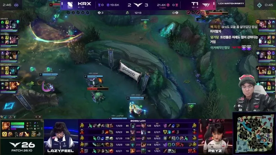 운챔스 / T1 vs KRX - NS vs KT #LCKWatchParty