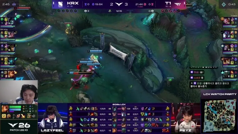 KRX VS T1 #LckWatchParty