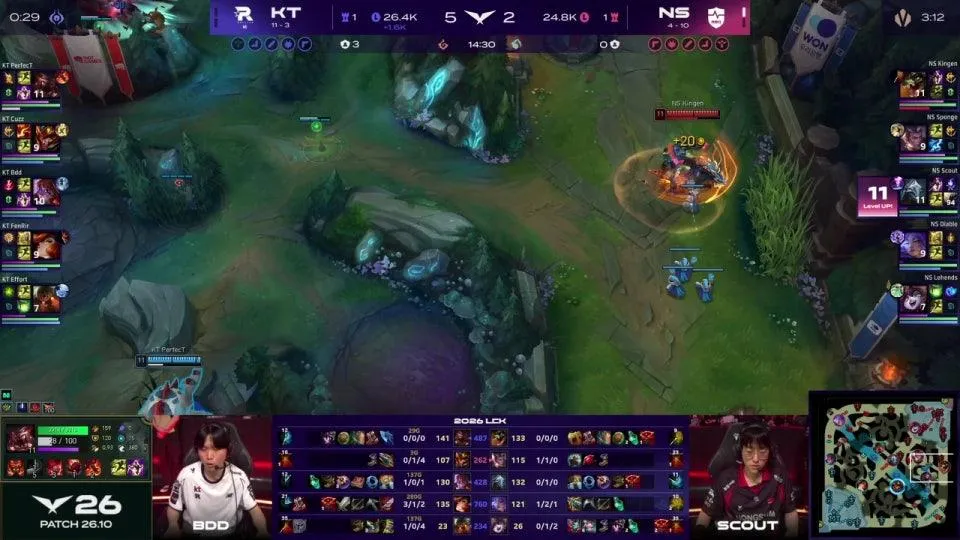 T1 vs KRX - NS vs KT | 2026 LCK