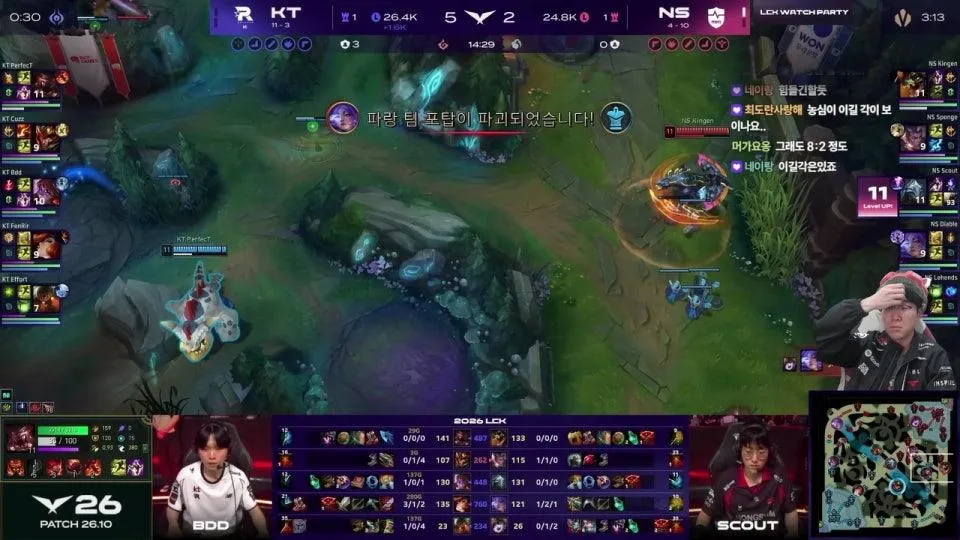 운챔스 / T1 vs KRX - NS vs KT #LCKWatchParty