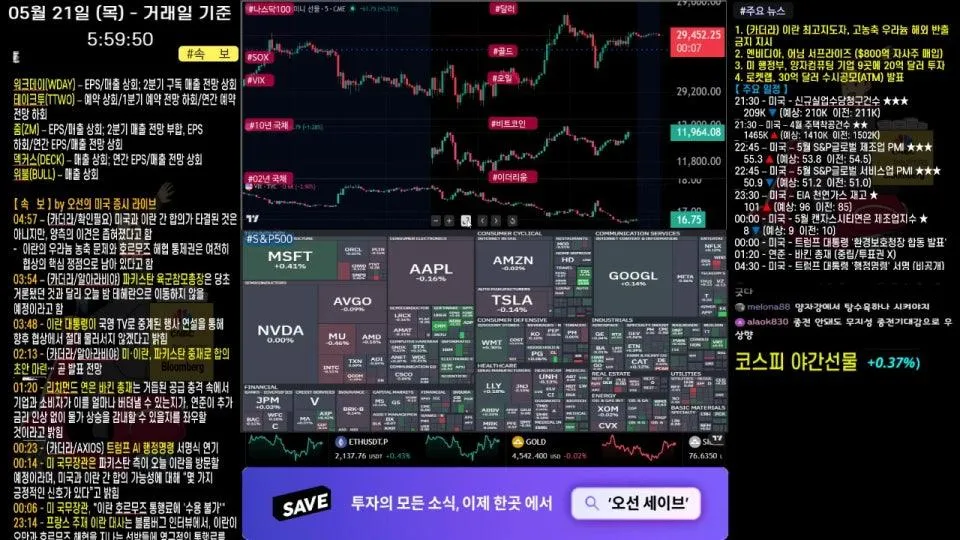 [생방송]  트럼프 행정부, 양자컴퓨팅 기업 9곳에 투자｜ 이란 최고지도자, 고농축 우라늄 해외 반출 금지 ｜엔비디아, 어닝서프라이즈 ｜  - 오선의 미국 증시 라이브