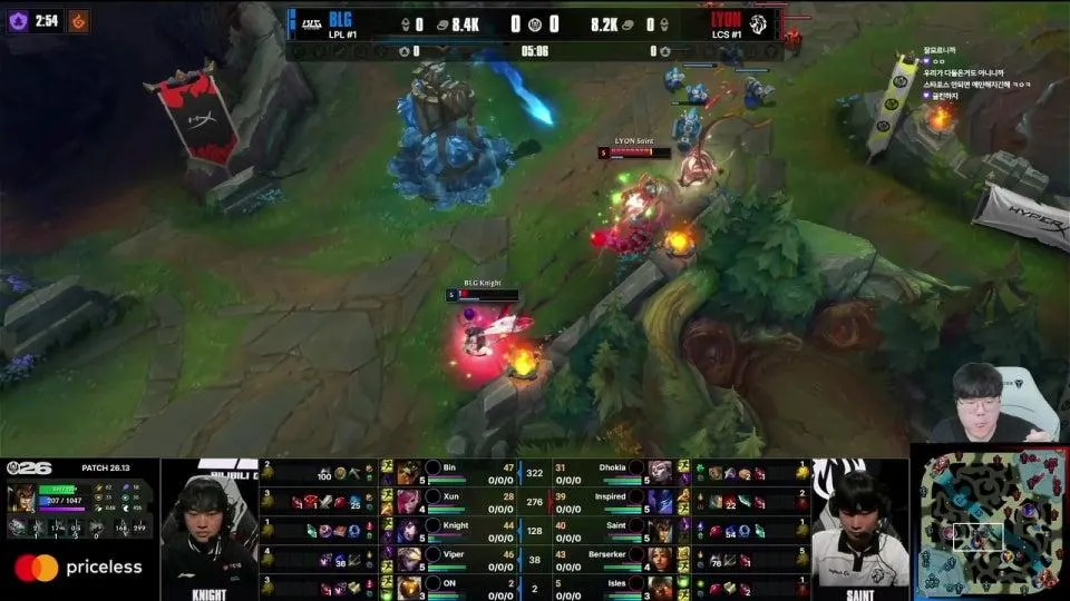 울챔스 / BLG vs LYON - T1 vs FUR #MSI2026