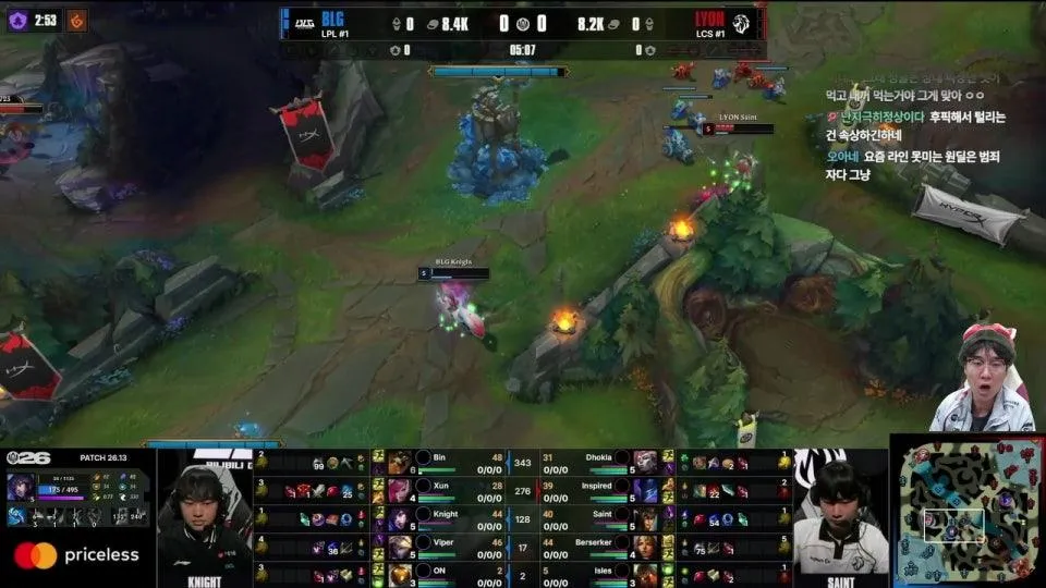 운챔스 / BLG vs LYON - T1 vs FUR | 브래킷 스테이지 승자조 2라운드 - 패자조 1라운드 #MSI2026