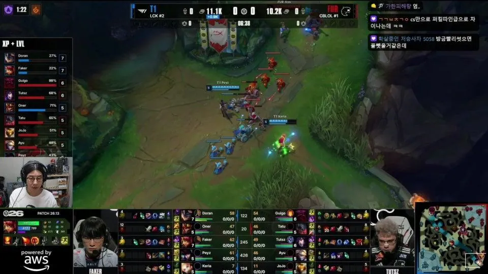 룩삼 T1 vs FUR #MSI2026