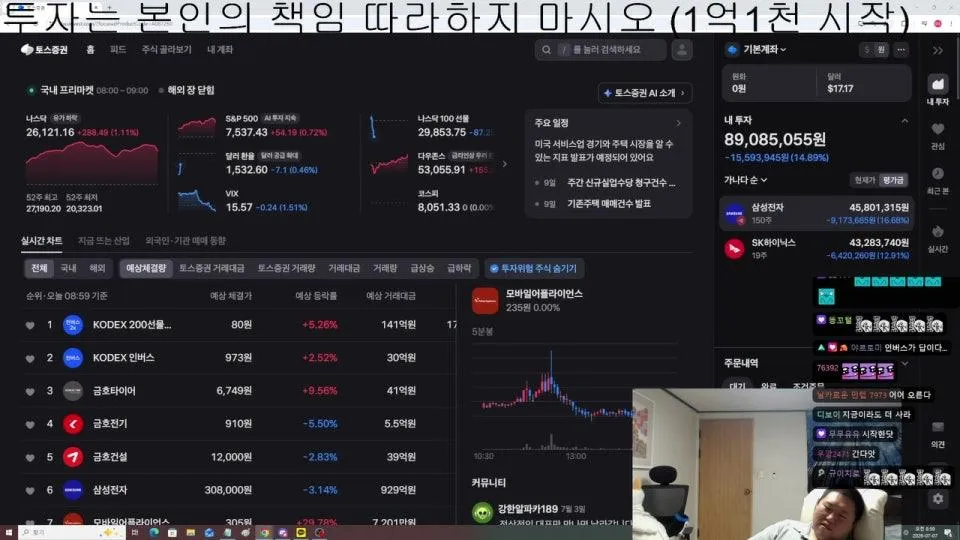 삼전 실발 : 89.4조,  국장 온라인 