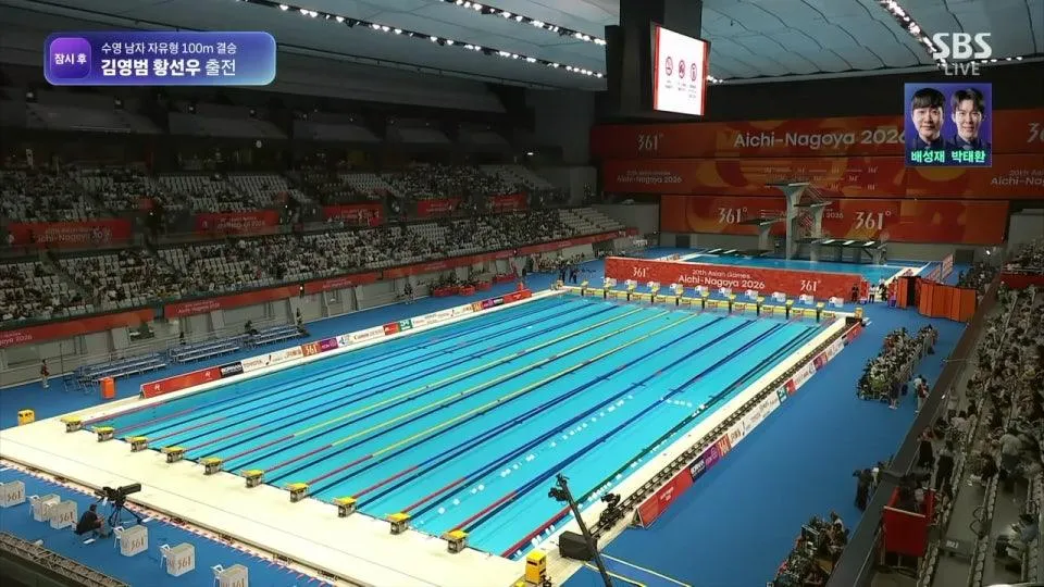 수영 100m 결승 황선우, 김영범 ㅣ 나고야 아시안게임
